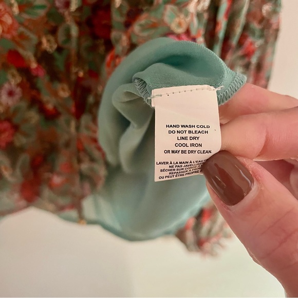 RAMY BROOKE Ryder Floral Blouson Sleeve V Neck Semi Sheer Blouse - Picture 10 of 11